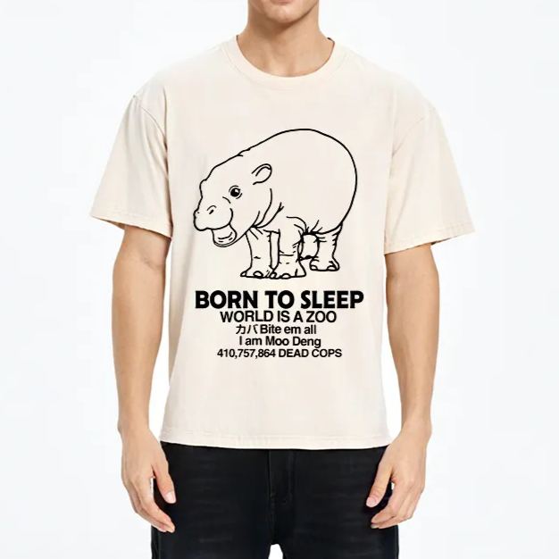 Modecanvas Born To Sleep Washed T-Shirt