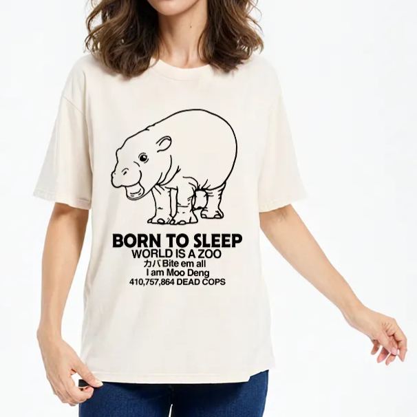 Modecanvas Born To Sleep Washed T-Shirt