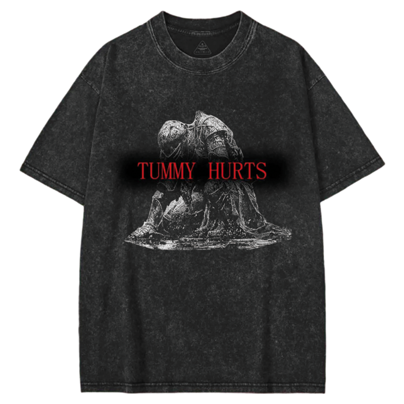 Modecanvas Retro Tummy Hurts Washed T-shirt