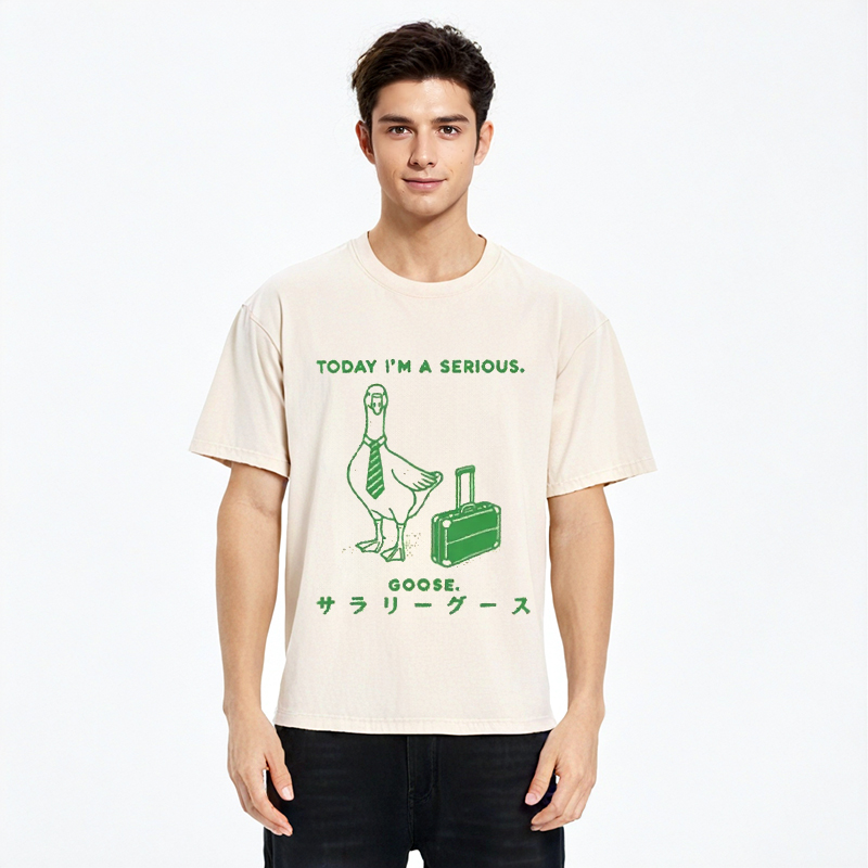 Modecanvas Hard Working Goose Washed T-Shirt