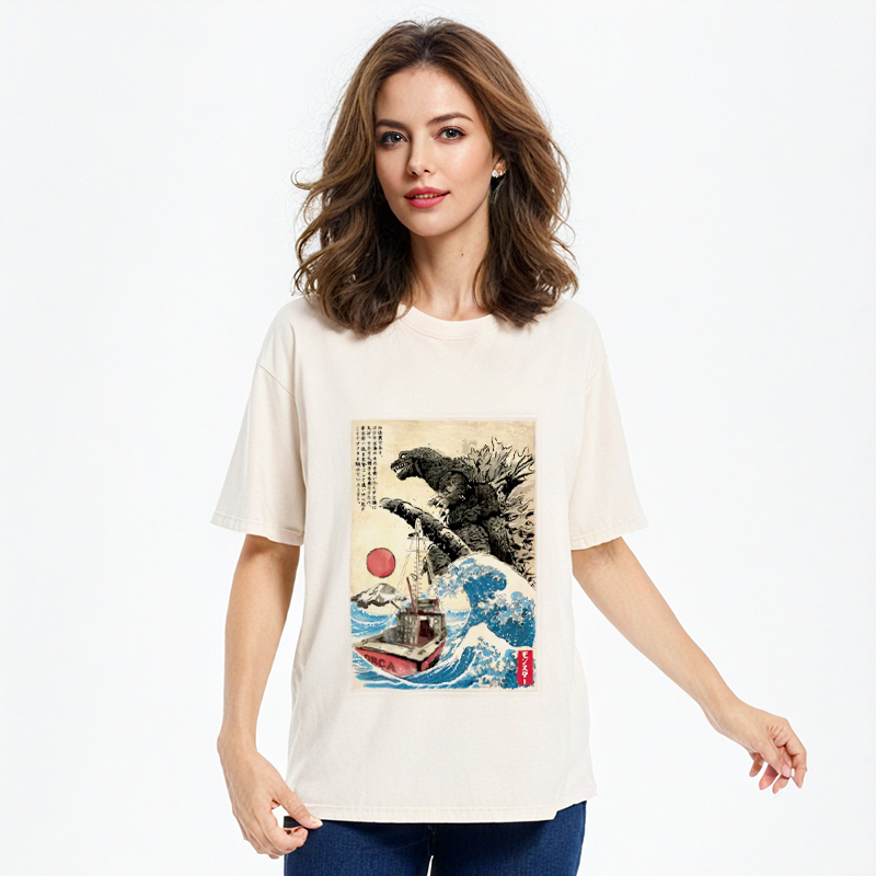 Modecanvas Orca in Japan Wave Washed T-Shirt