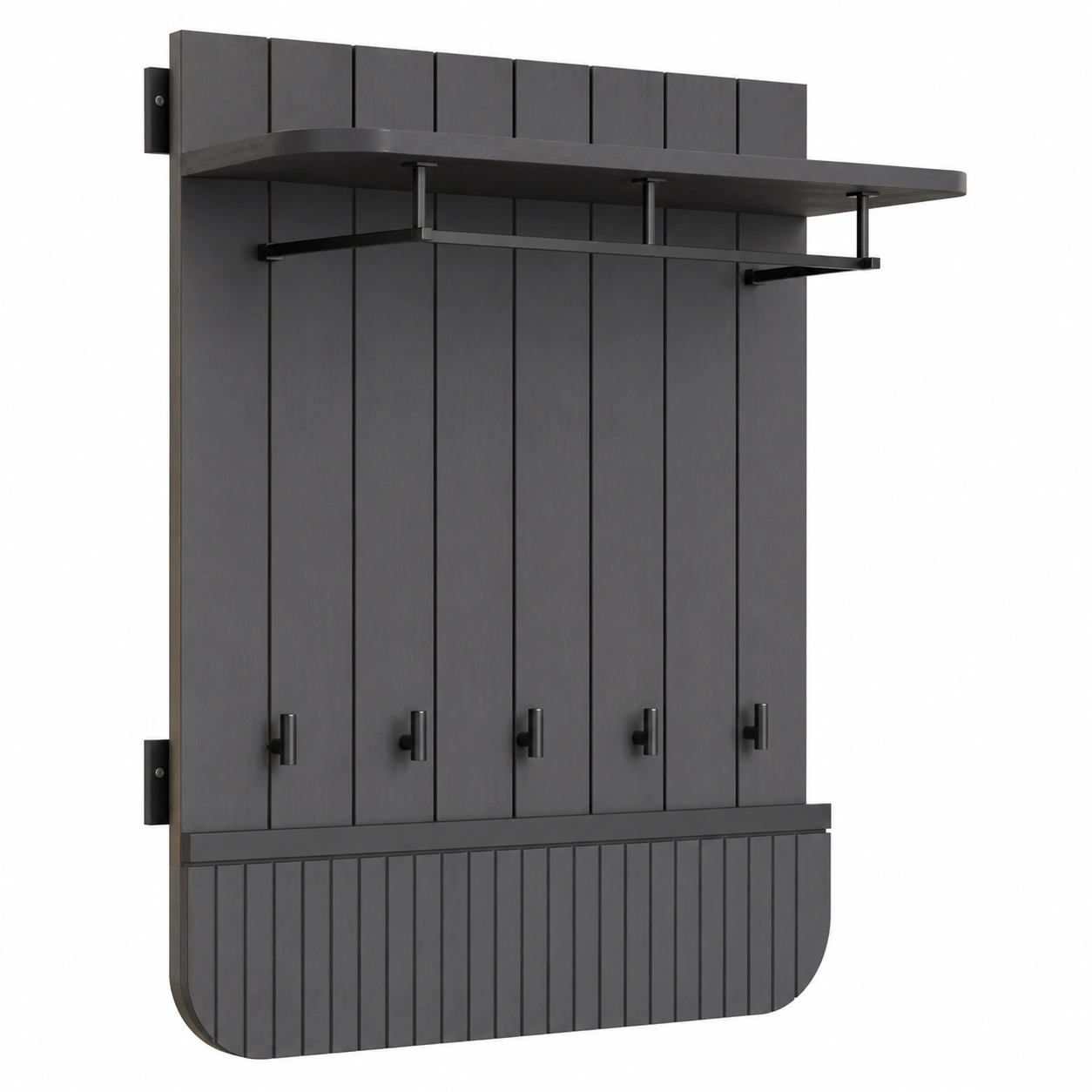 Garderobenpaneel Wandgarderobe mit Ablage & Kleiderstange – Anthrazit, Modernes Design, ca. 100x29x117 cm-ordermovo