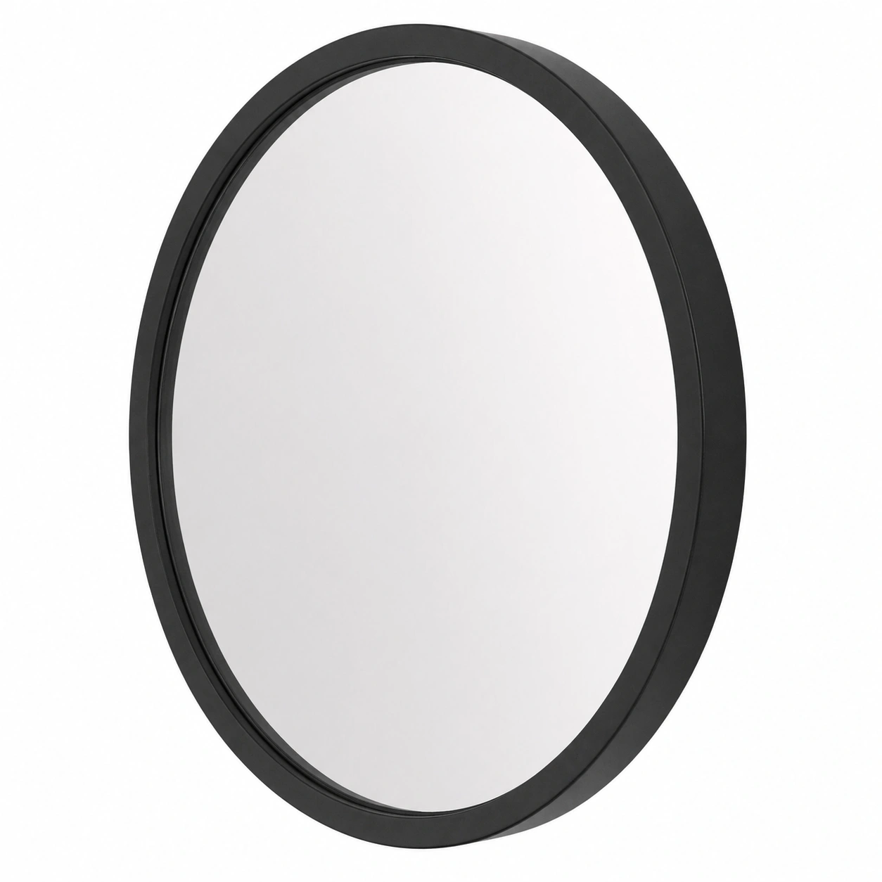 Ovaler Wandspiegel in Schwarz – Modernes Design, 30° Seitenansicht, Minimalistischer Look-ordermovo