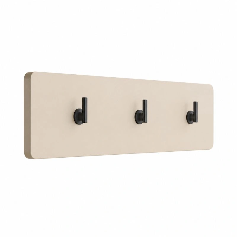 Moderne Wandgarderobe Paneel mit 3 Haken Beige Minimalistisches Design 80 cm-ordermovo