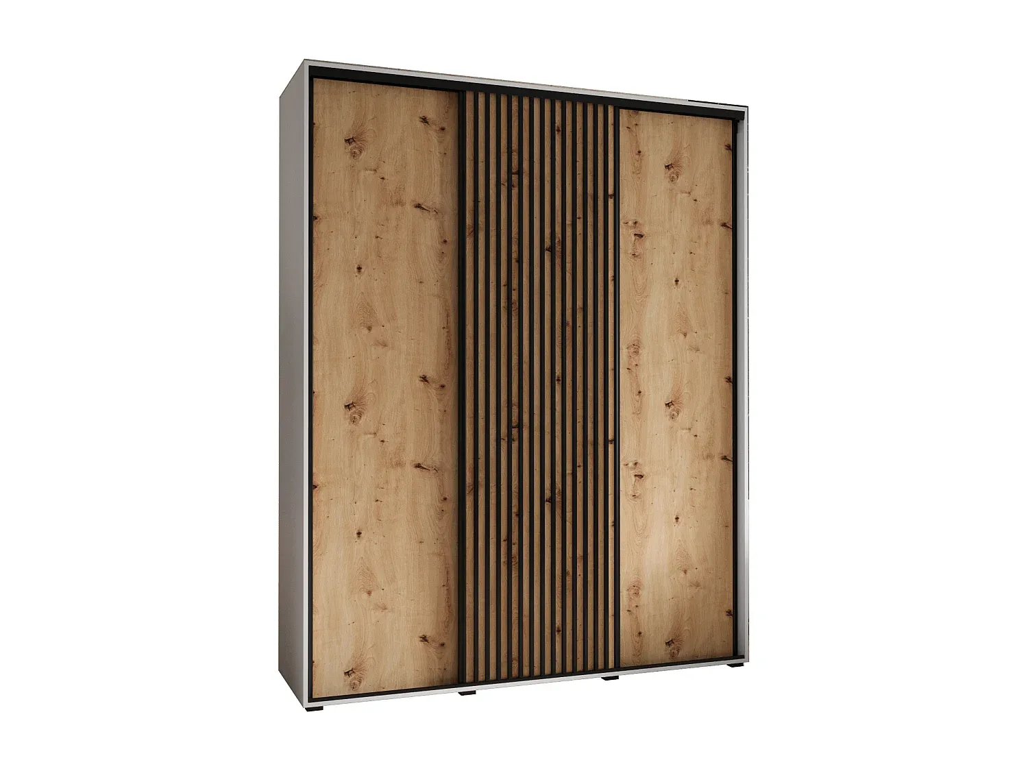Drehtürenschrank mit Stauraum in Weiß/Artisan