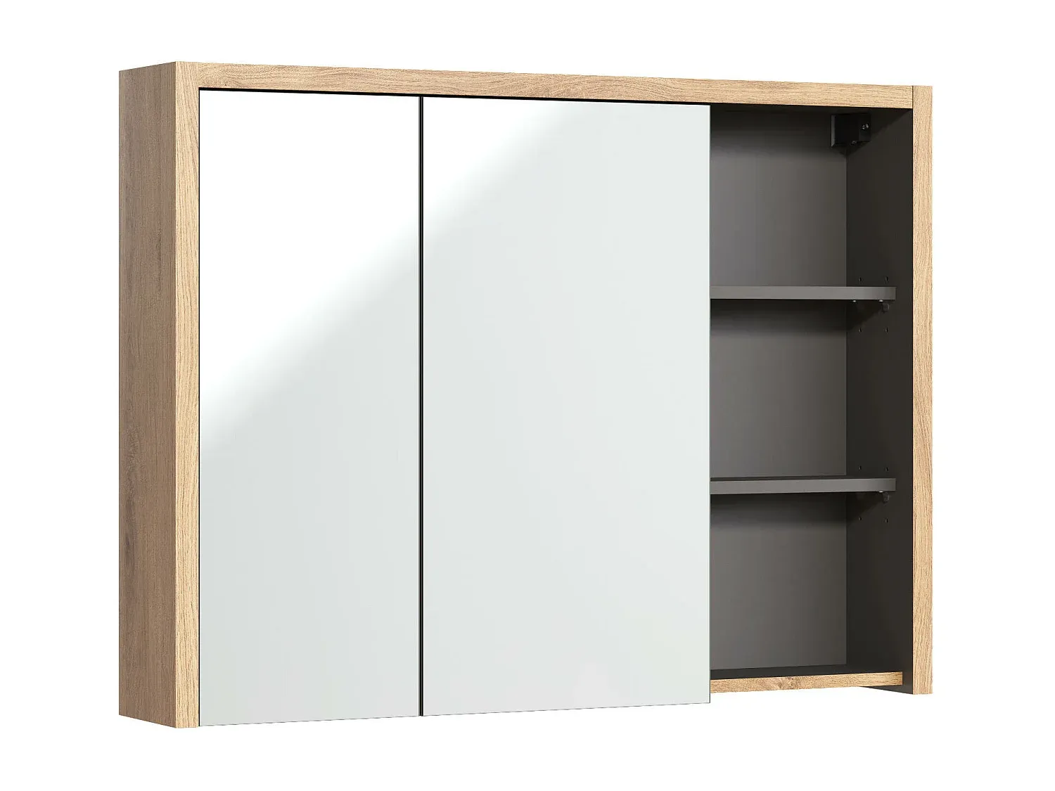 Badezimmerspiegelschrank mit Türen 100x18x75 Beige