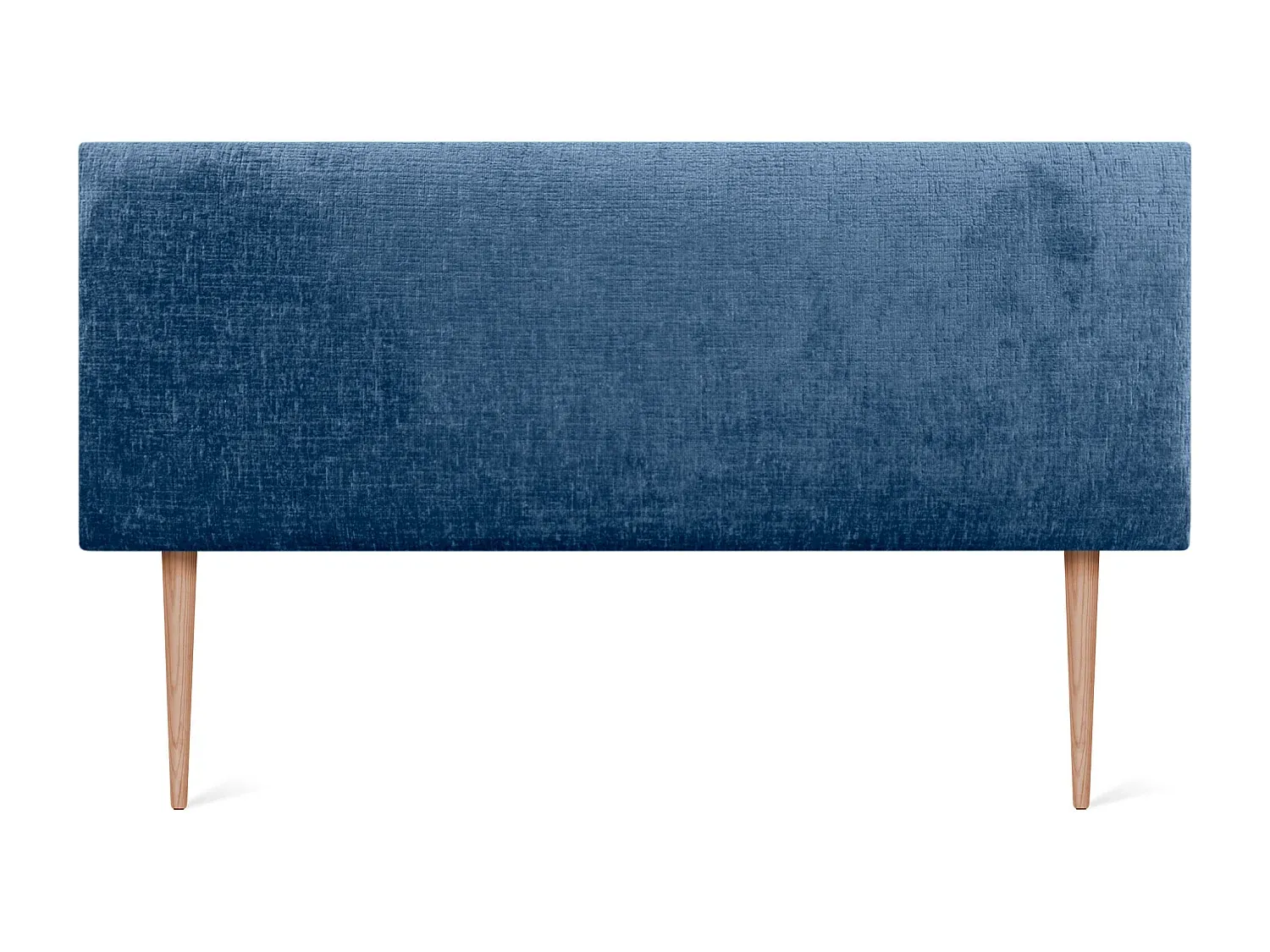 Kopfteil aus Naturwolle 160 x 105 cm mit Bettbeinen in Blau