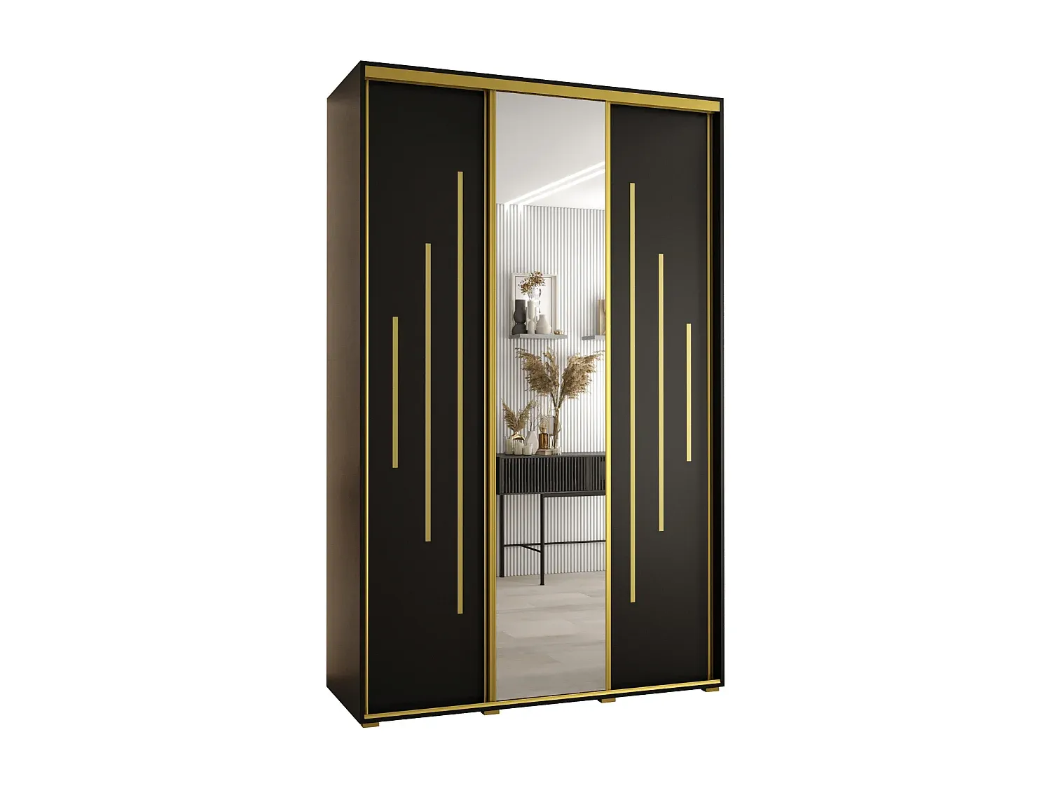 Moderner Kleiderschrank mit Schiebetüren, 3-türig, Platzsparendes Design