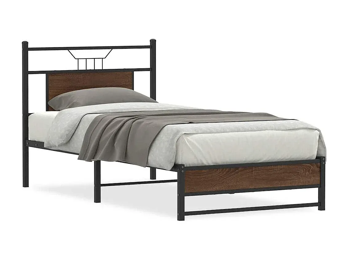 Holzbettgestell Braun Eiche 90x190 cm