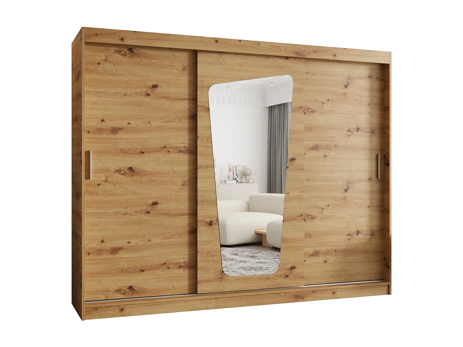 Modern Schwebetürenschrank mit Holzoptik