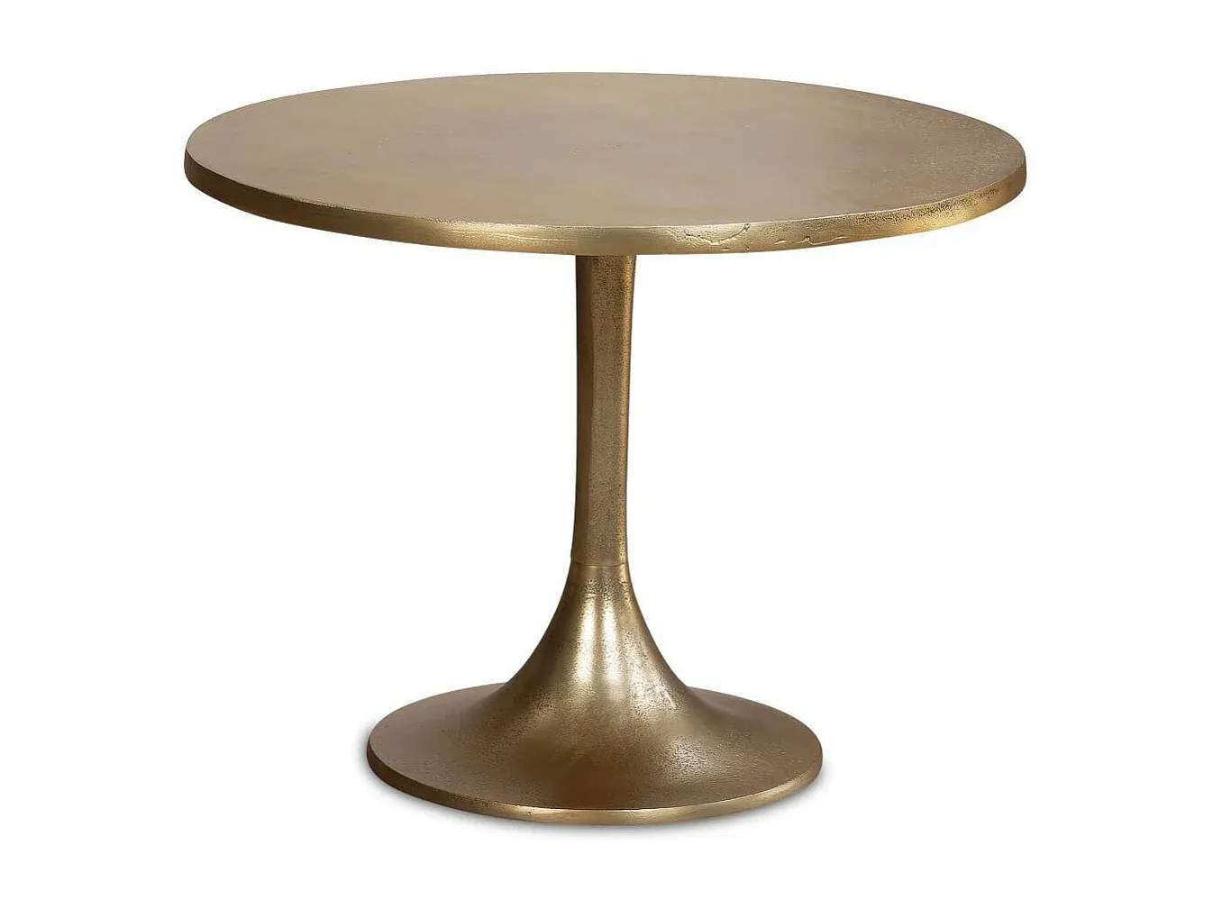 Moderner Beistelltisch mit goldener Metallplatte