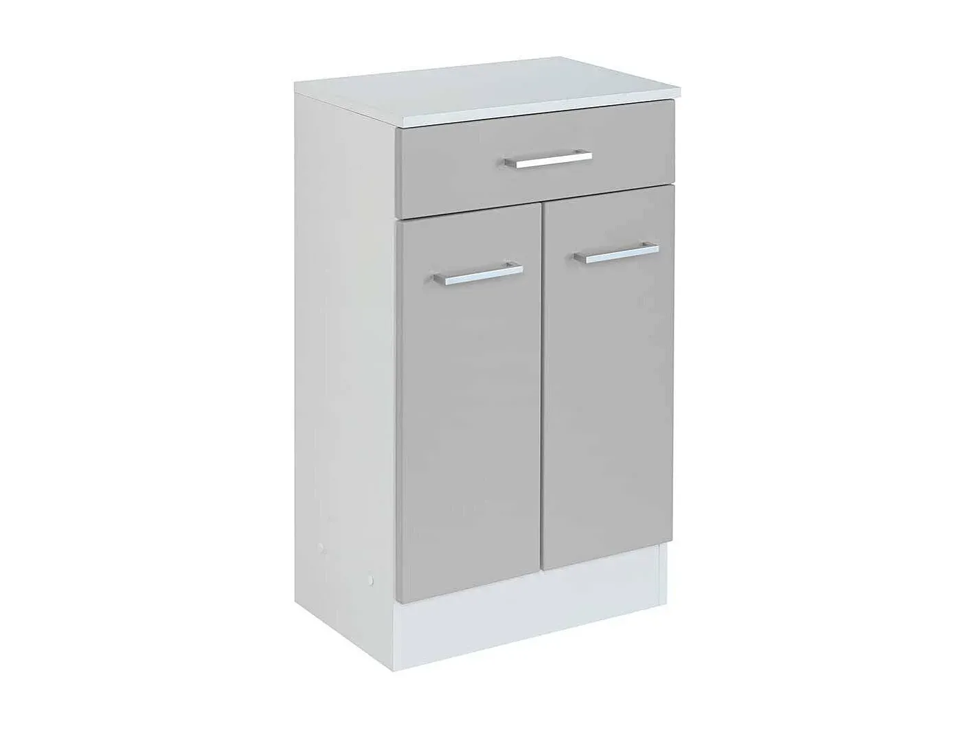 Moderne Badezimmerkommode in Weiß und Hellgrau, 50 cm Breite