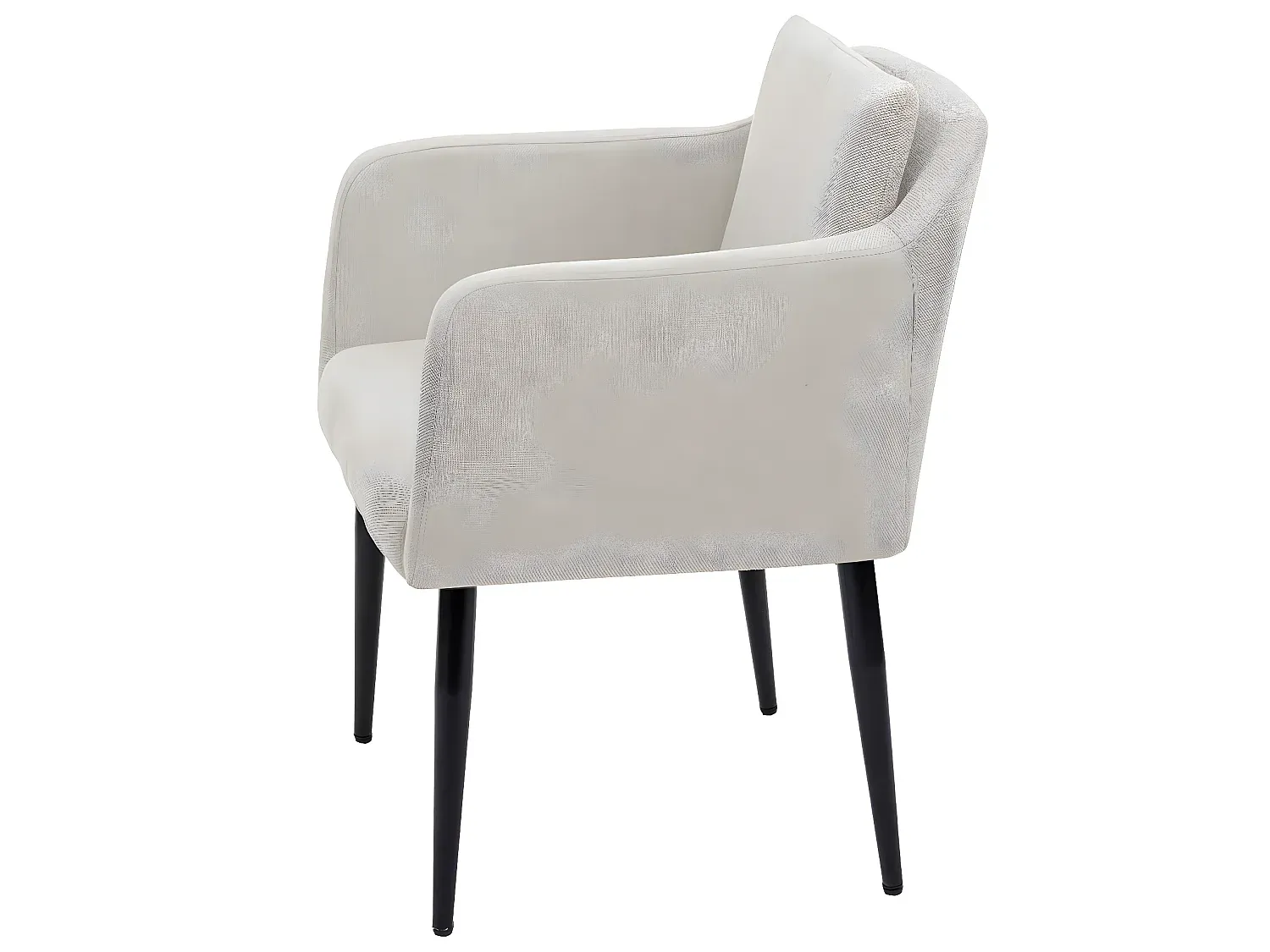 Moderner Esszimmerstuhl im 2er-Set, creme-beige Stoff