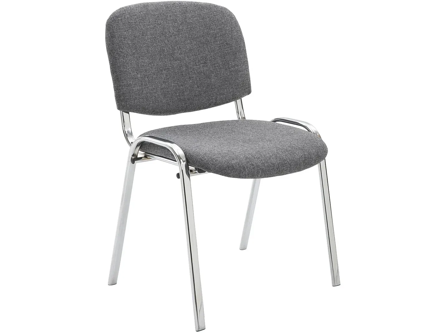 Grauer Konferenzstuhl aus Stoff und Metall