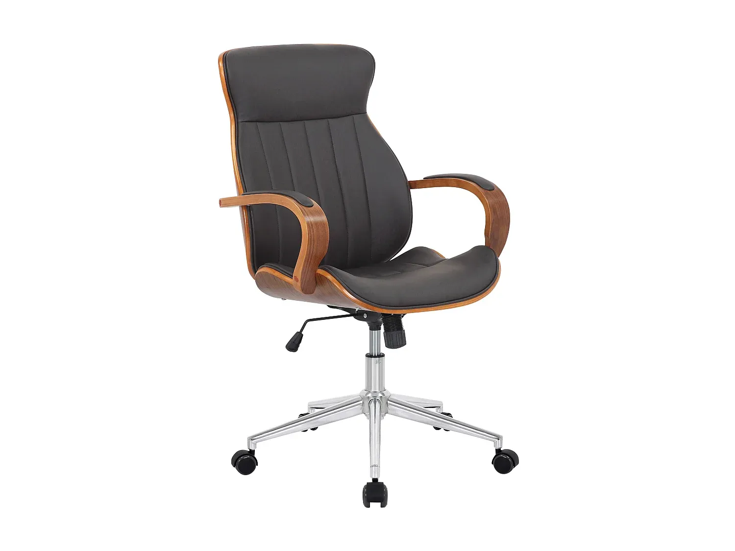 Ergonomischer Bürostuhl aus Kunstleder in Walnuss-Braun