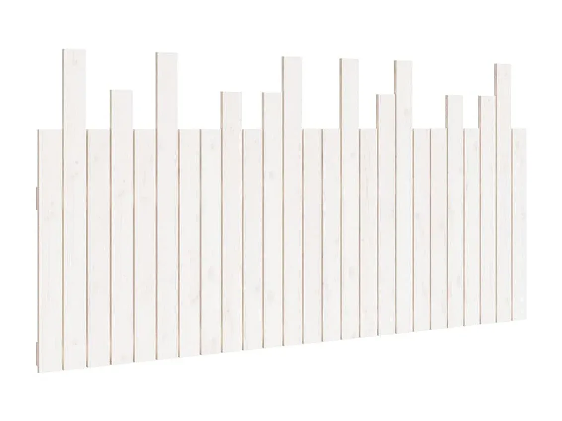 Wandmontiertes Kopfteil aus Kiefernholz, weiß, 159,5x3x80 cm
