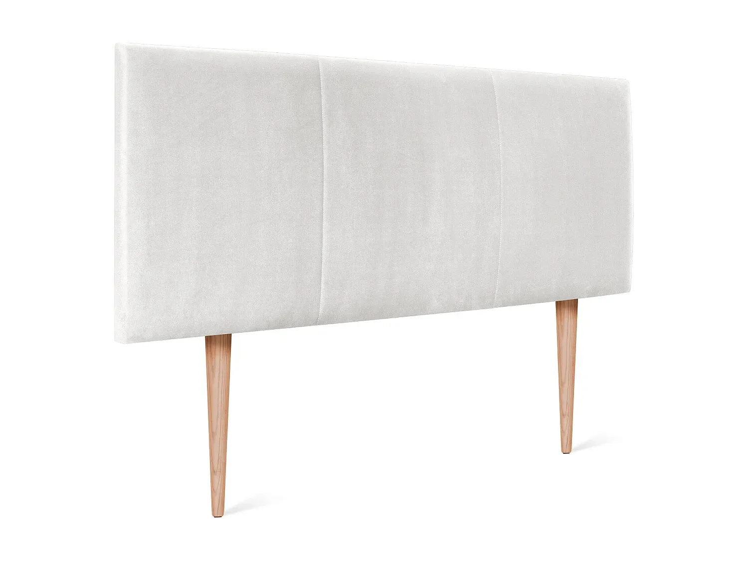 Gepolstertes Kopfteil aus Samt mit drei Paneelen 135x50 cm - Weiß