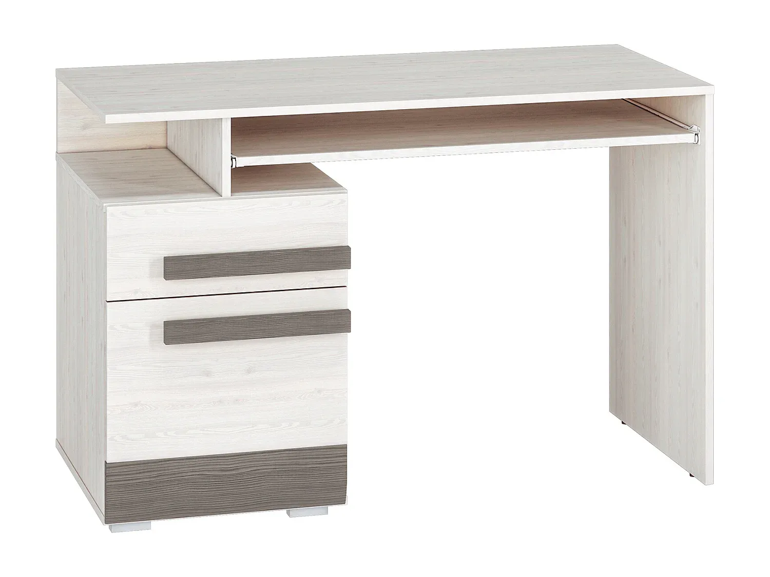 Moderner Schreibtisch in Weiß und Grau, 119x55x78 cm