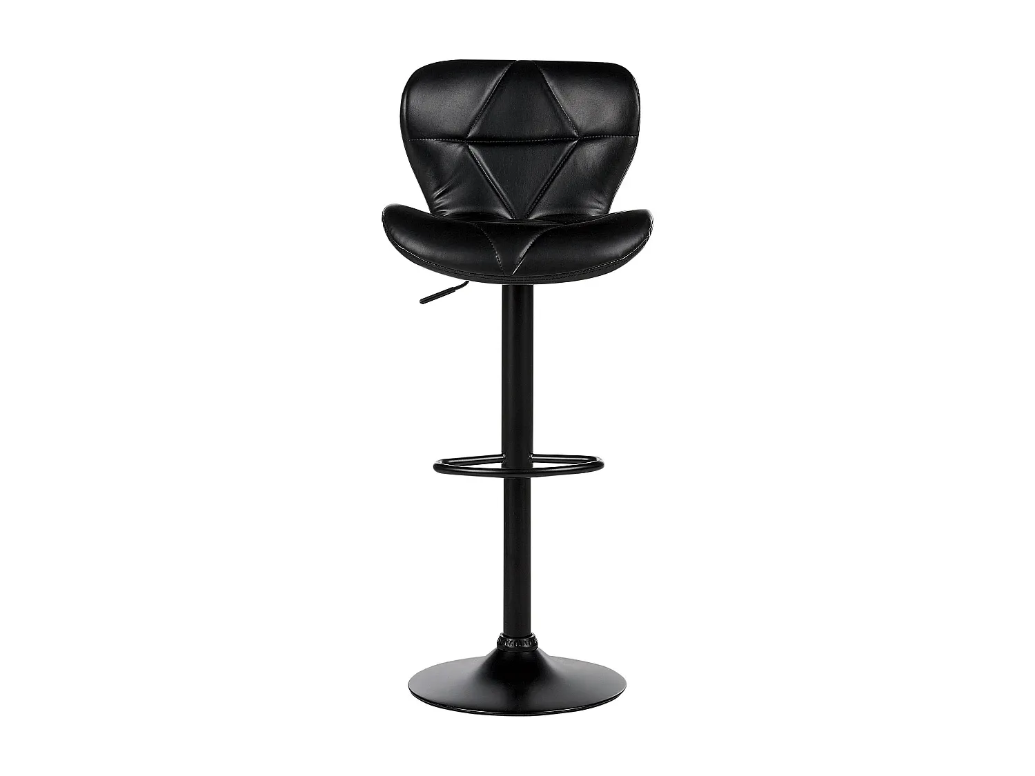 Höhenverstellbare Kunstleder-Barhocker, 2er Set, Schwarz