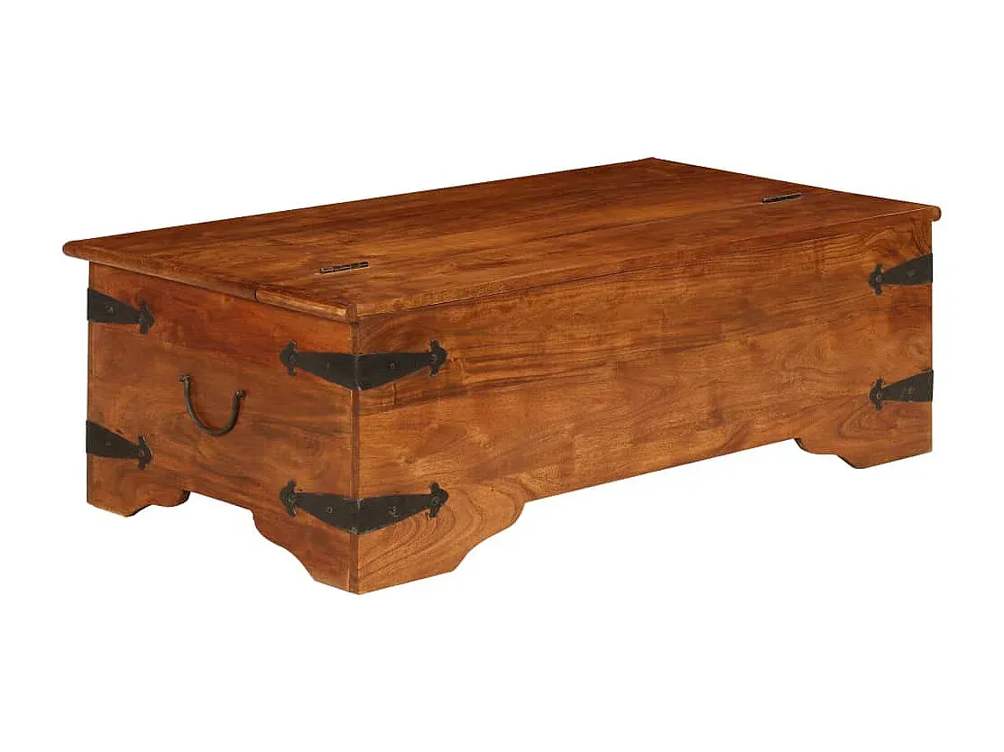 Massivholz Couchtisch mit Honigoptik 110x55x35 cm