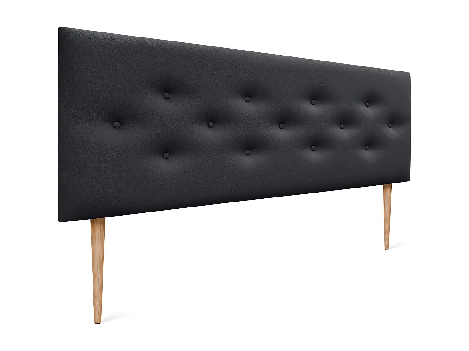 Luxuriöses gepolstertes Kopfteil mit Knopfreihen, Schwarz, 150cm