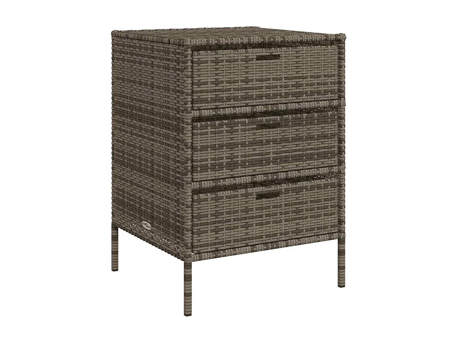 Wetterfester Gartenschrank aus Poly Rattan, Grau