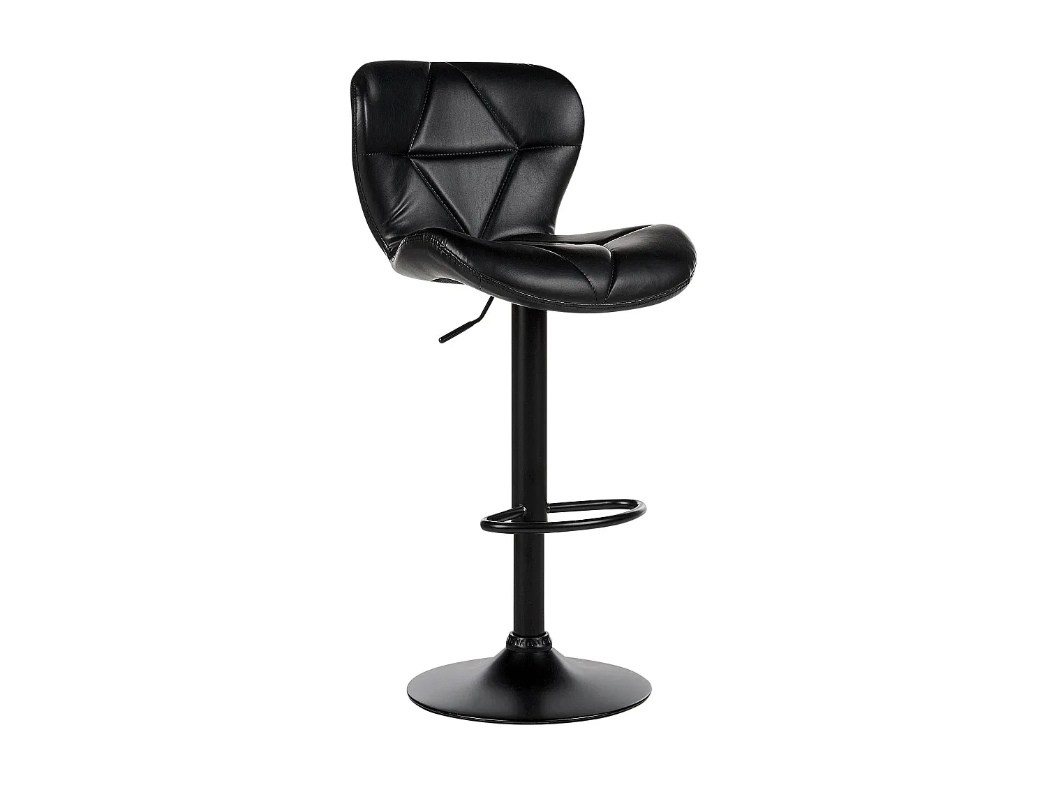 Höhenverstellbare Kunstleder-Barhocker, 2er Set, Schwarz