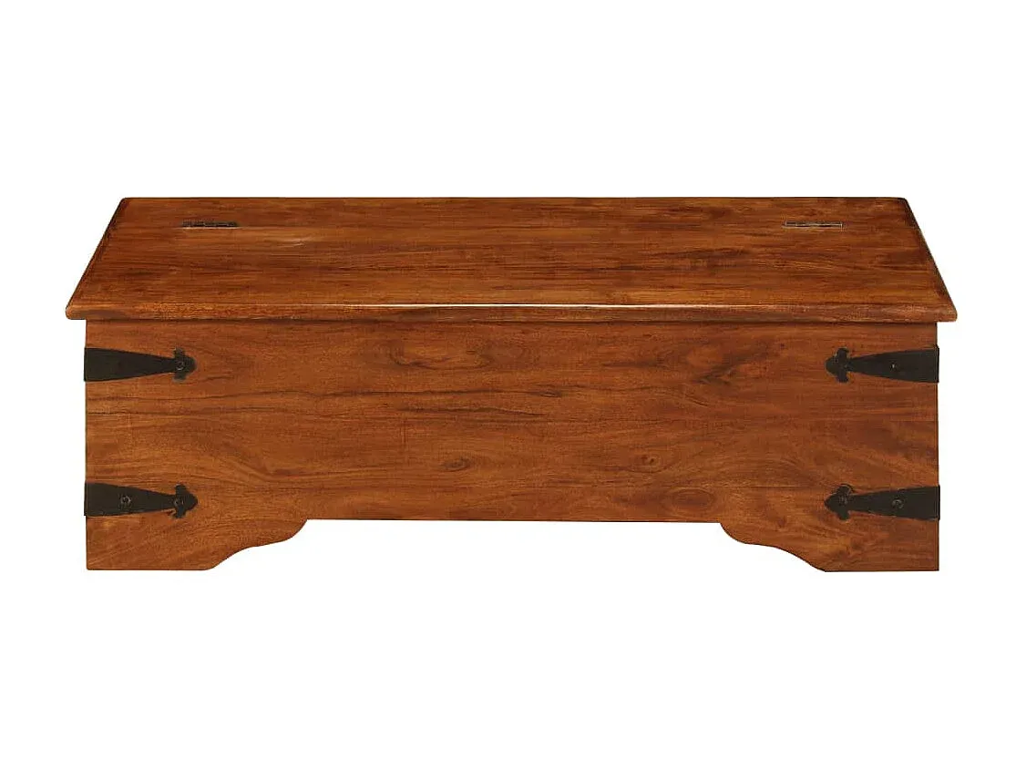 Massivholz Couchtisch mit Honigoptik 110x55x35 cm