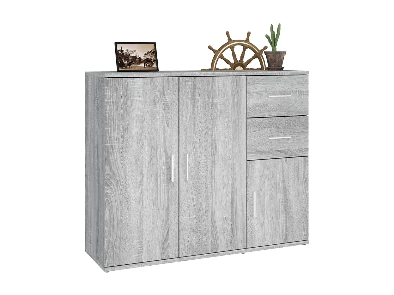 Modernes Sideboard in Grau Sonoma Holzoptik