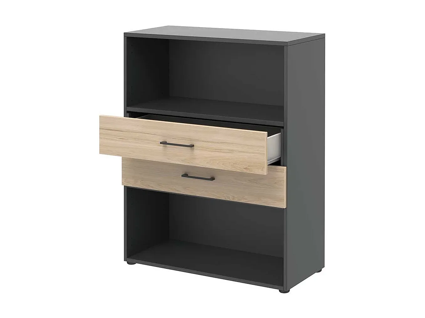 Regal mit Schubladen in Holzoptik Anthrazit