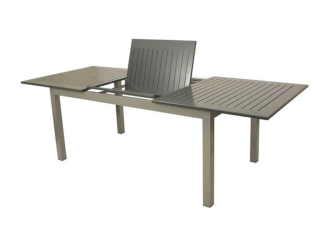 Moderner ausziehbarer Gartentisch in Dunkelgrau