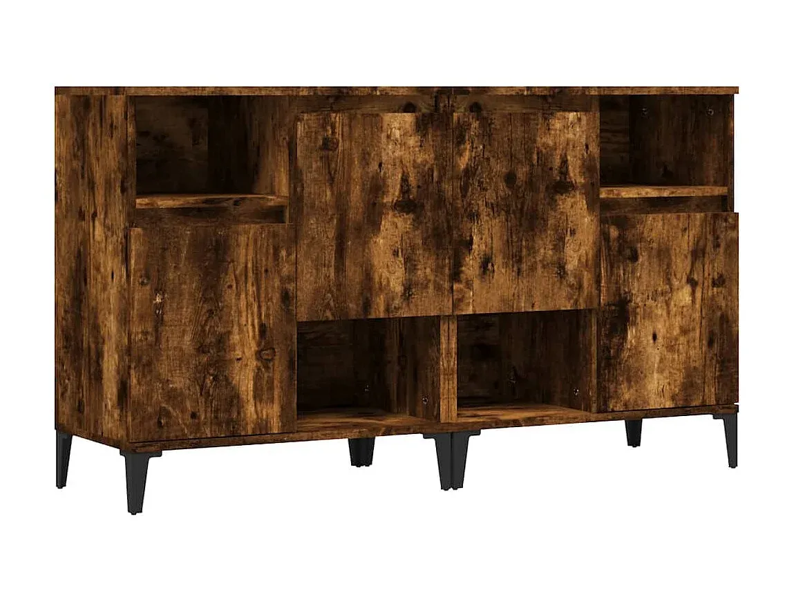 2er-Set Sideboards Lowboards in Räuchereiche 60x35x70 cm
