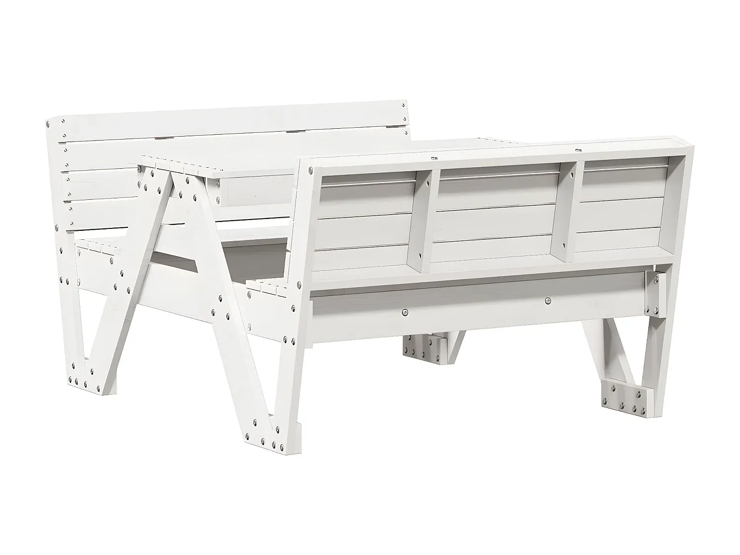 Kindertisch aus Massivholz - Weiß 88x122x58 cm