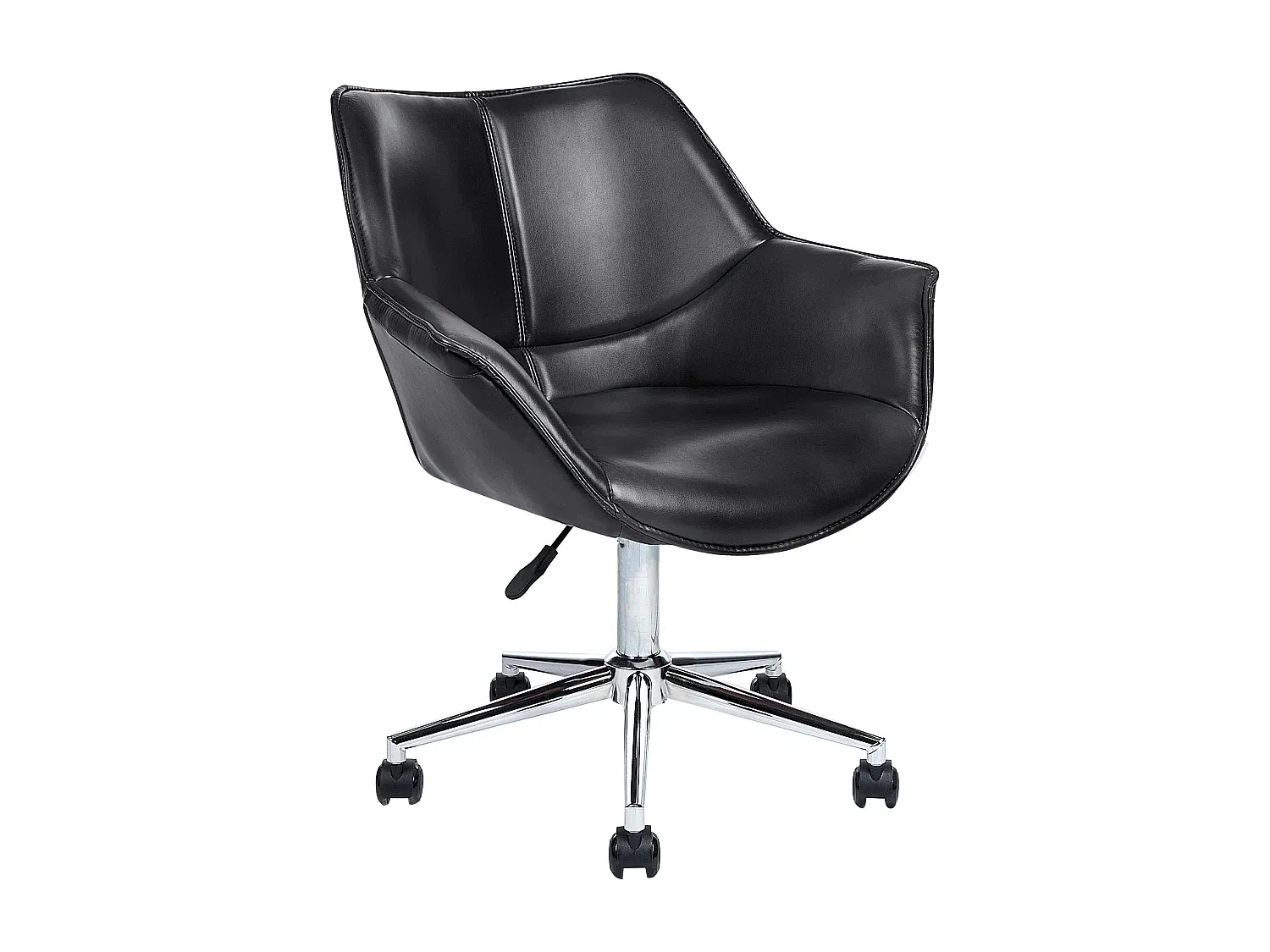 Ergonomischer Bürostuhl aus Kunstleder, höhenverstellbar, schwarz