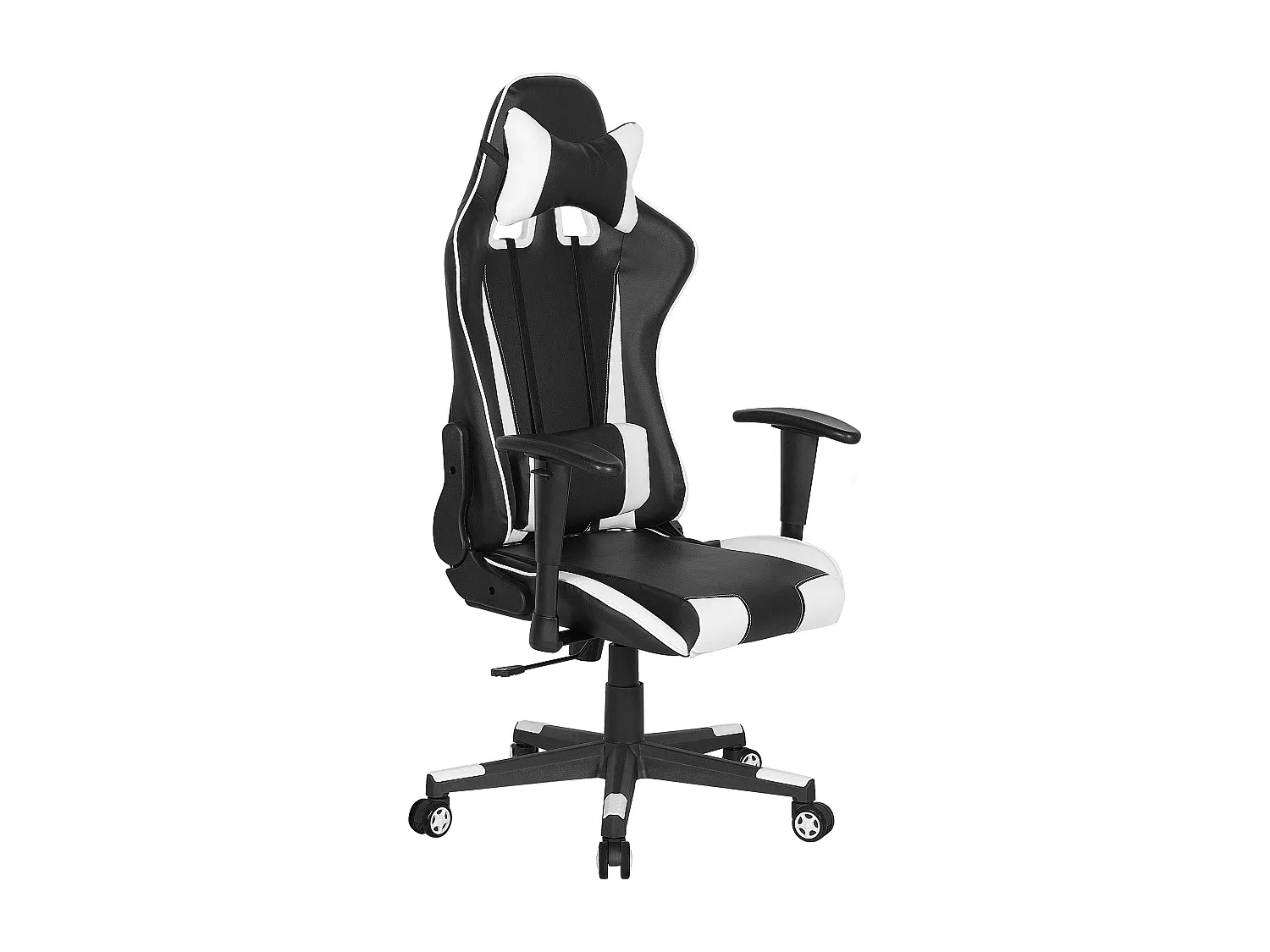 Ergonomischer Bürostuhl mit Fußstütze, Schwarz-Weiß