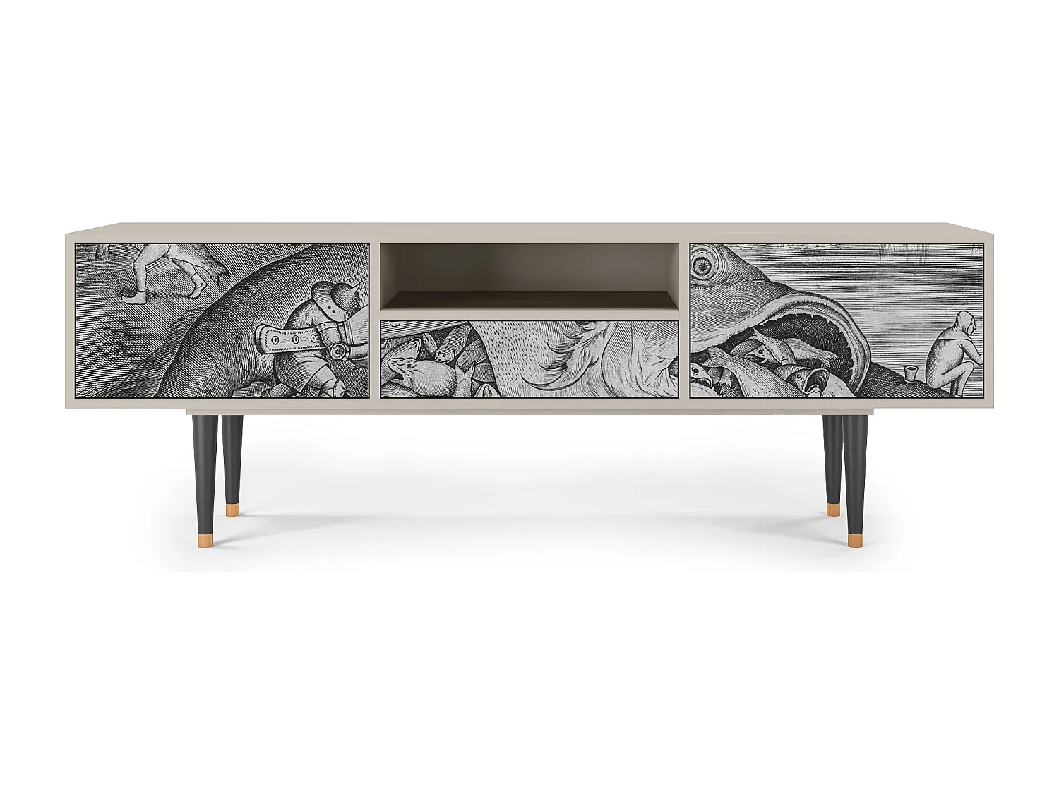 Moderner TV-Schrank mit Stauraum, Holzoptik, 170 cm