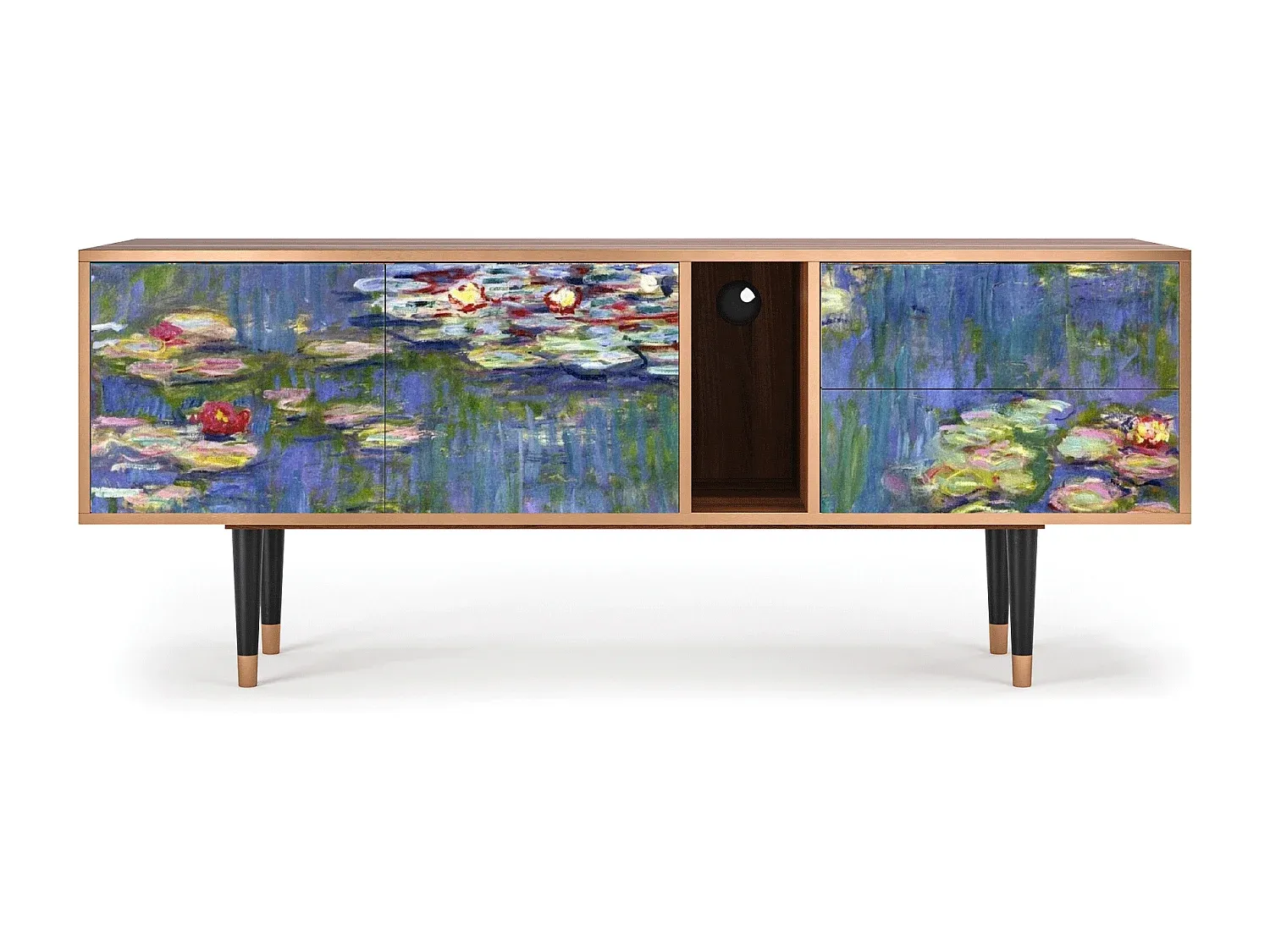 Fernsehmöbel - Großes Sideboard mit Seerosenmotiv