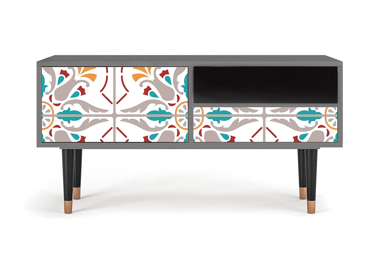 Moderne TV-Möbel mit Stauraum, 115x59x48 cm, Sandfarbe
