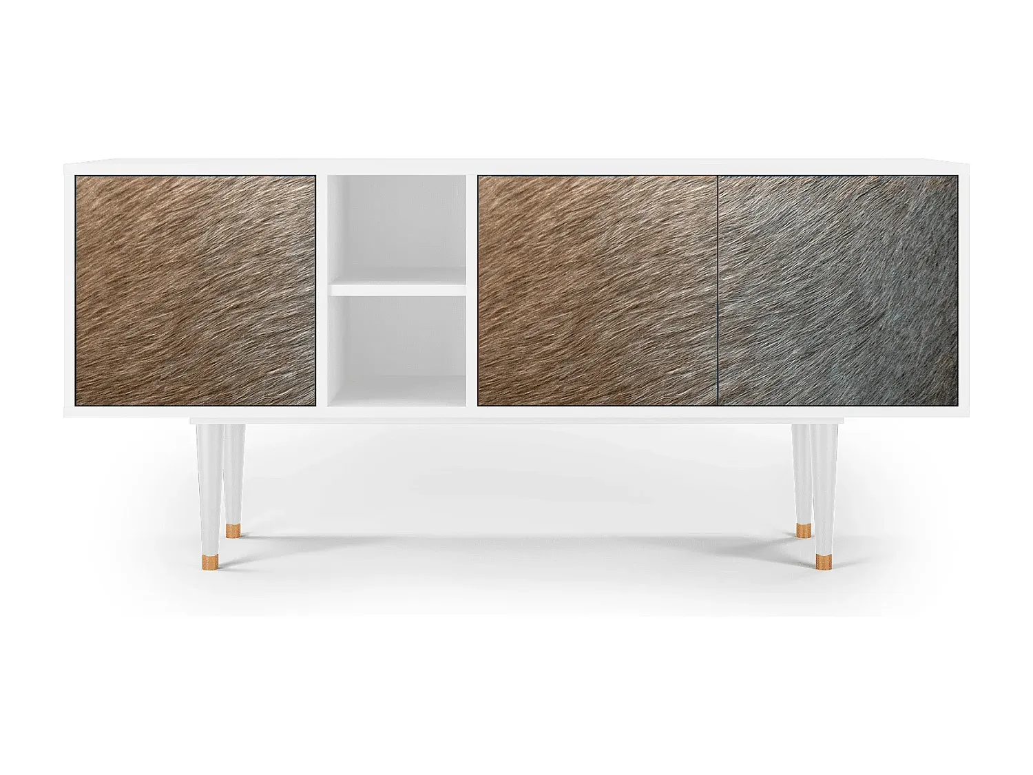 Moderne TV-Bank mit Regal, Weiß