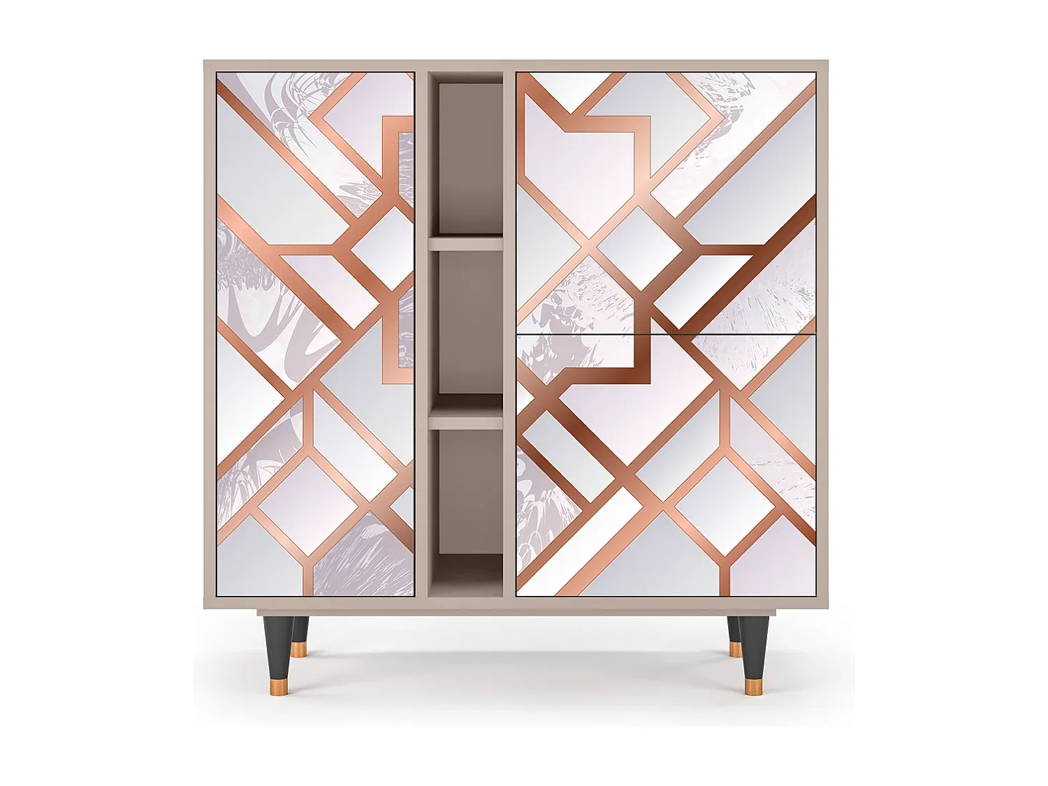 Elegantes Sideboard mit Pastellakzenten