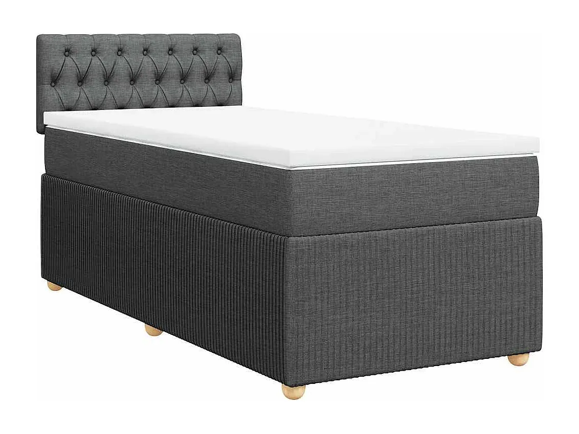 Komfortables Polsterbett mit Matratze 90x190 cm Dunkelgrau