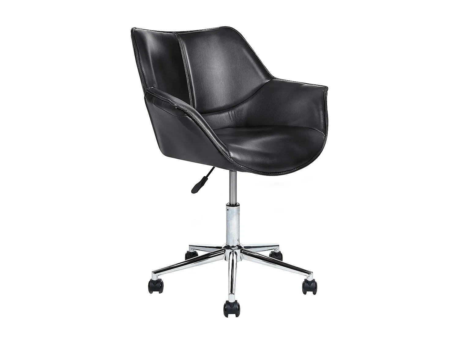 Ergonomischer Bürostuhl aus Kunstleder, höhenverstellbar, schwarz