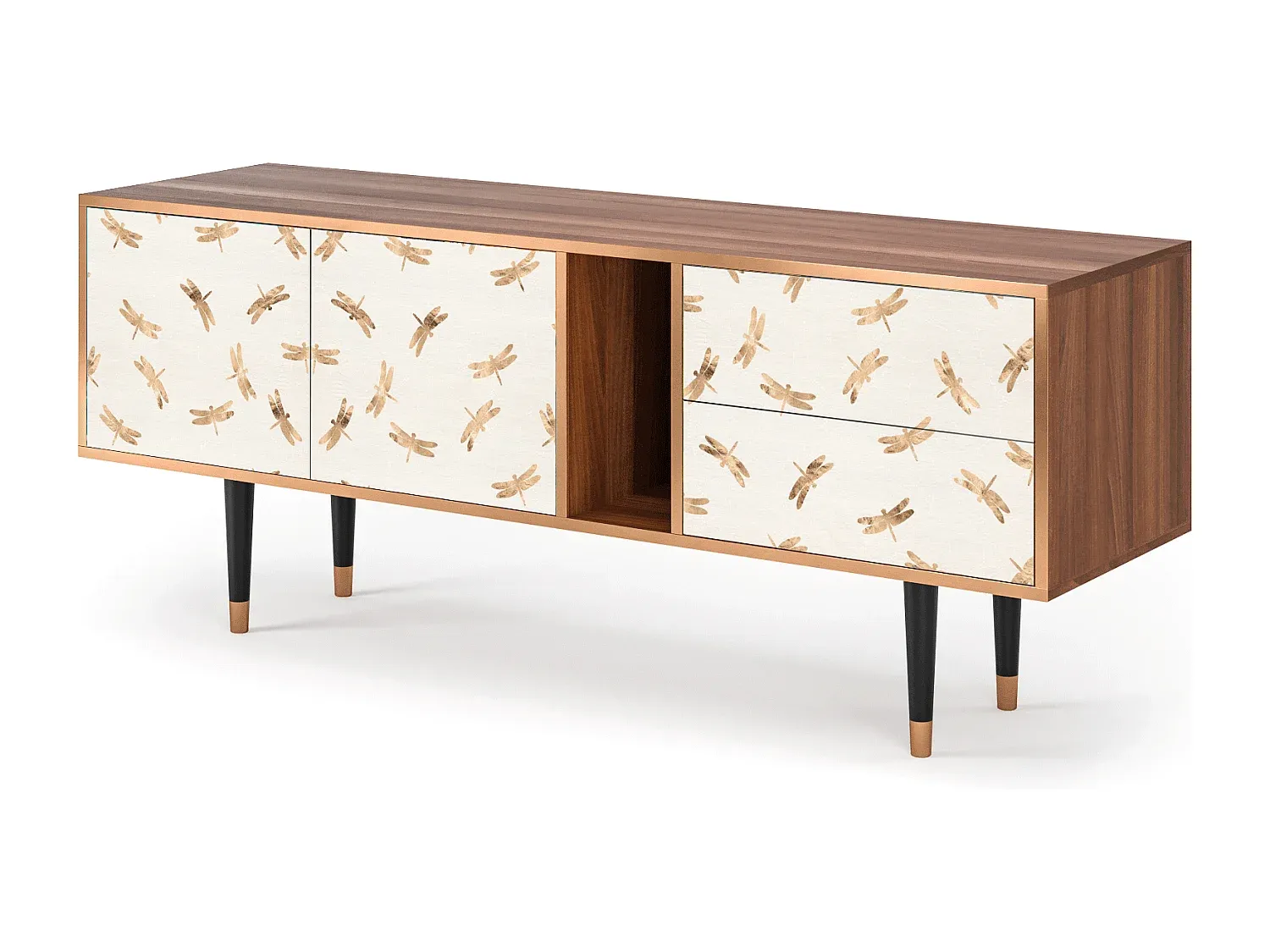 Fernsehschrank mit Stauraum, Walnuss