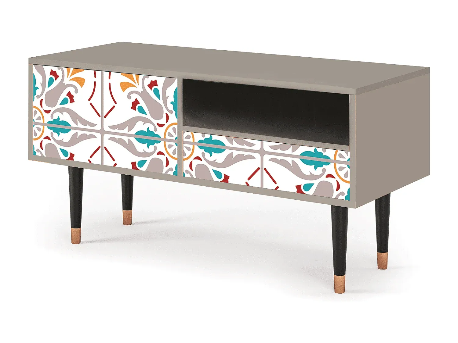 Moderne TV-Möbel mit Stauraum, 115x59x48 cm, Sandfarbe