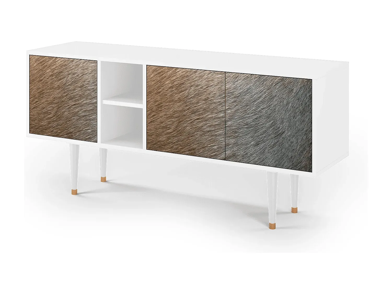 Moderne TV-Bank mit Regal, Weiß