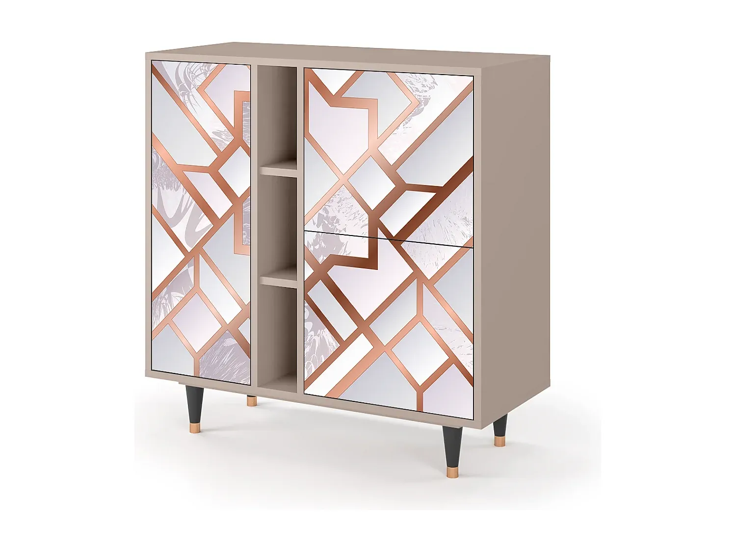 Elegantes Sideboard mit Pastellakzenten