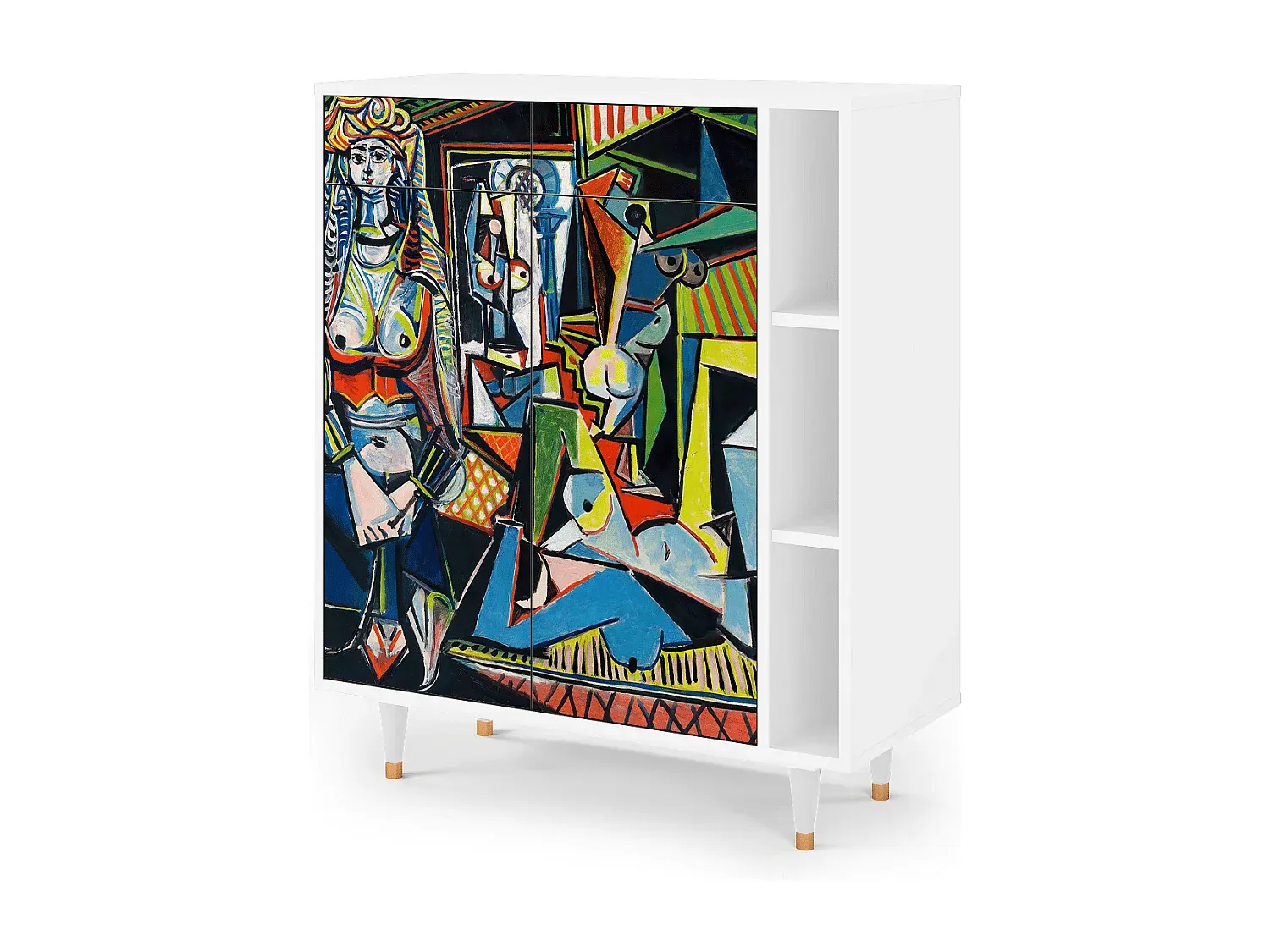 Elegantes Sideboard in Weiß mit kunstvollem Design