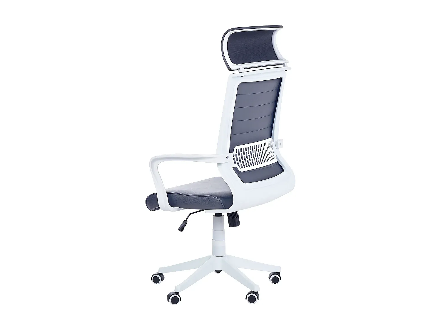Ergonomischer grauer Kunstleder-Bürostuhl, höhenverstellbar