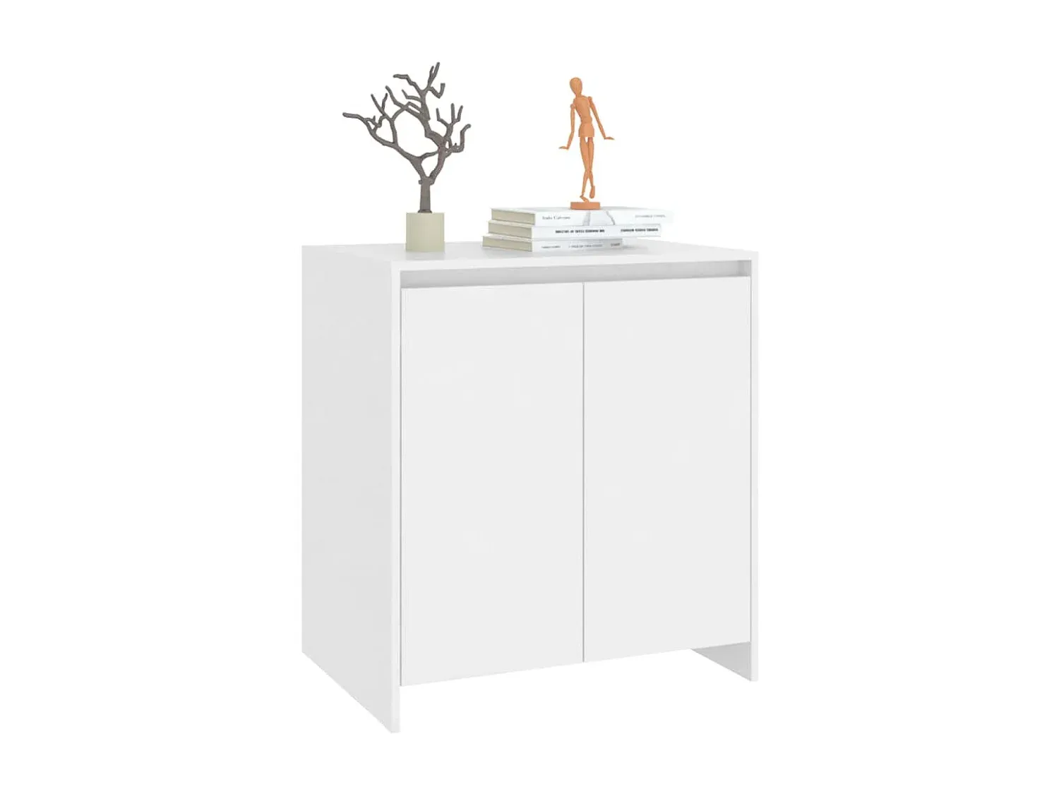 Moderner Schrank in Weiß mit Stauraum und Holzdesign
