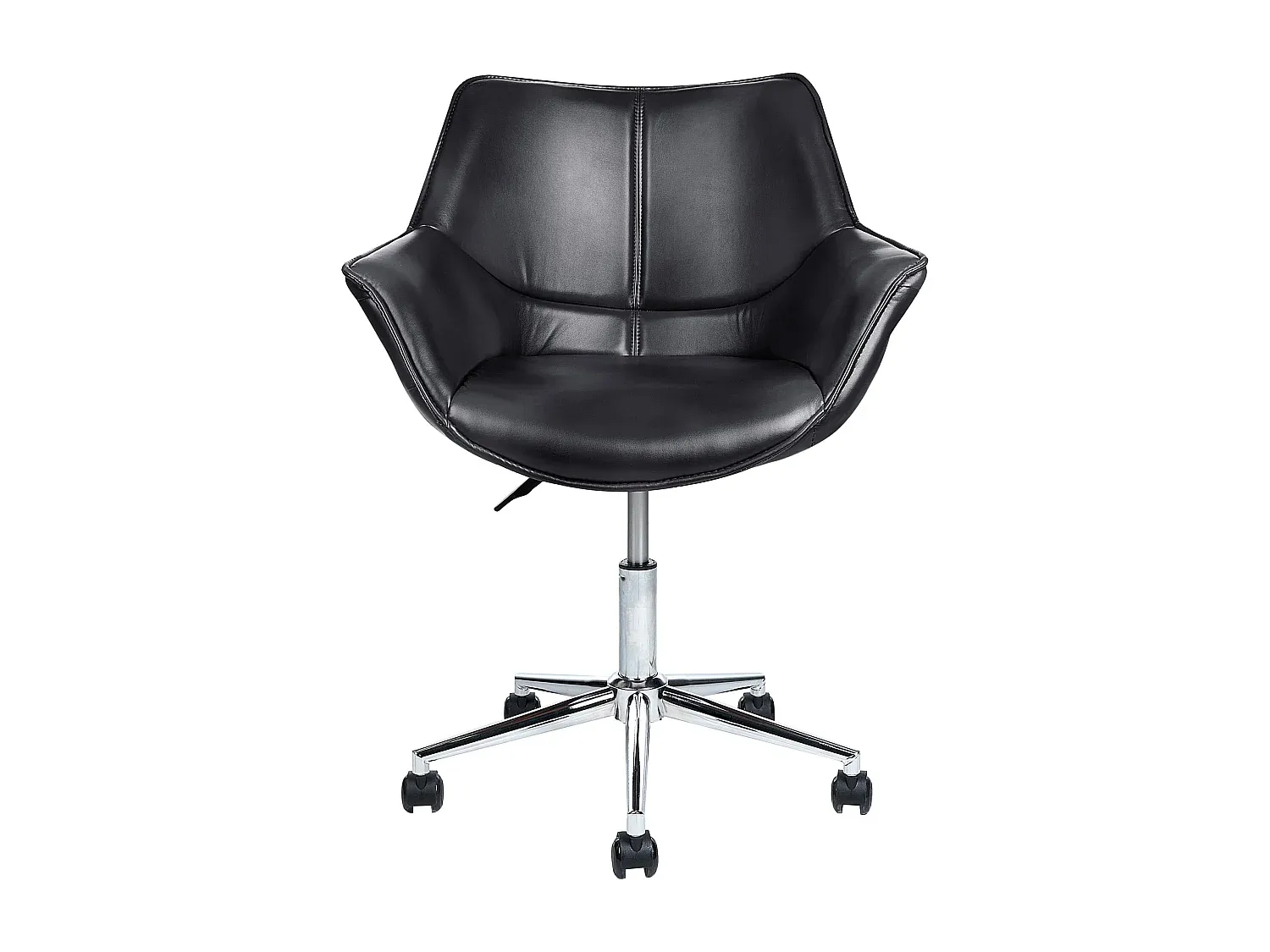 Ergonomischer Bürostuhl aus Kunstleder, höhenverstellbar, schwarz